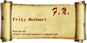 Fritz Norbert névjegykártya
